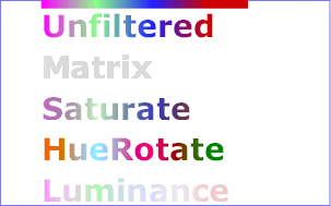 Example feColorMatrix Ä�ā‚¬ā€¯ Examples of feColorMatrix operations